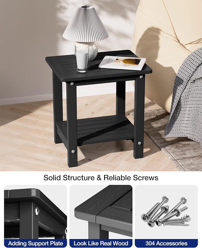 YEFU Outdoor Side Table for Patio: 16" HIPS Weather - Image 6