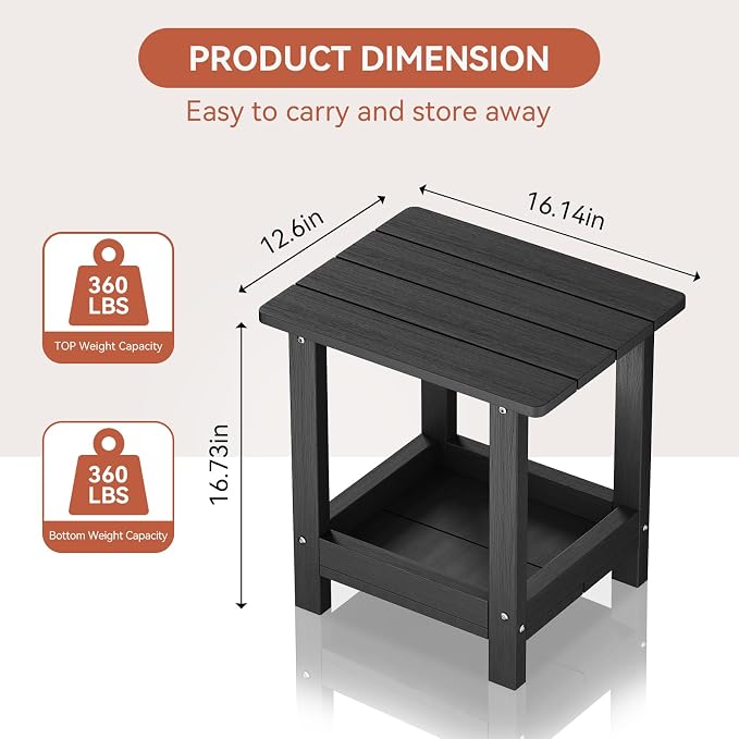 Adirondack Outdoor Side Table Small Outside Table - Image 3