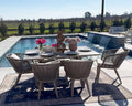 PURPLE LEAF 7 Pieces Patio Dining Set Wicker Outdoor Furniture Rectangular by PURPLELEAF
