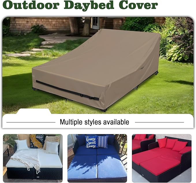Waterproof Outdoor Daybed Cover Heavy Duty 600D Weather-Resistant Patio Sunbed - Image 4