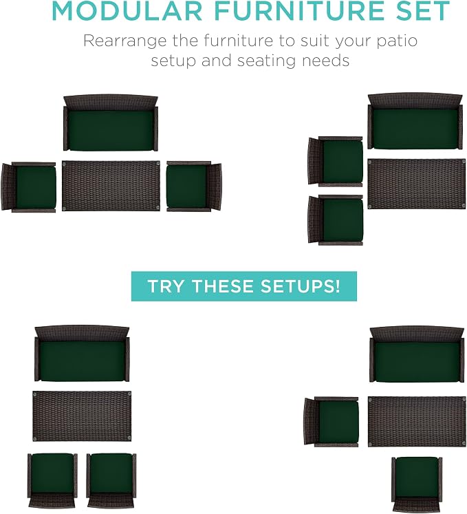 Best Choice Products 4-Piece Outdoor Wicker Patio Conversation Furniture Set - Image 2