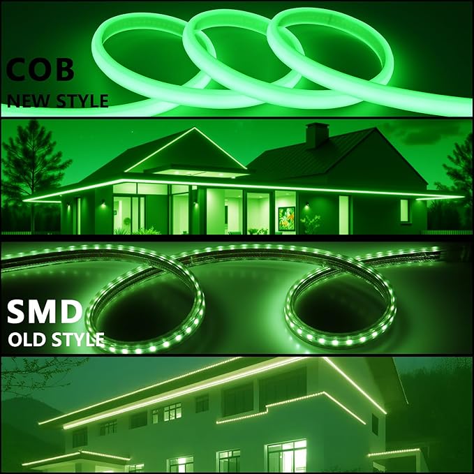 AC 110V COB LED Strip Lights Outdoor Waterproof 65.6ft, IP65 Flexible Cuttable - Image 4