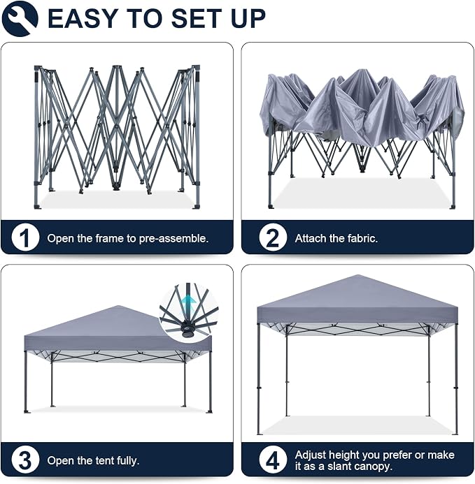 COOSHADE Durable Easy Pop Up Canopy Tent 12x12Ft - Image 3