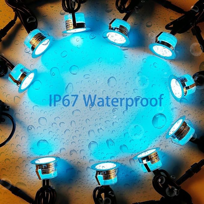 Low Voltage LED Deck Lights, 30 Pack 1.22" Smart WiFi RGBW 3000K Recessed Step - Image 6