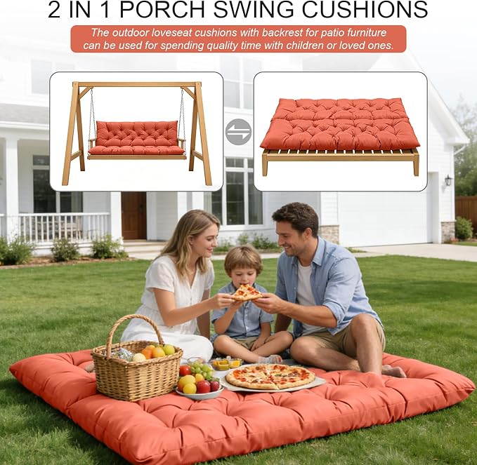 Outdoor Swing Cushions, Porch Swing Replacement Seat Cushions - Image 7