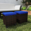 SSLine Outdoor Rattan Ottoman Set, 15.7W x 15.7D x 18.1H inches, All Weather by SSLine