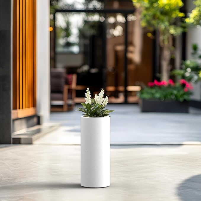 Kante 18.9 Inch Tall Cylindrical Planter, Large Round Plant Pots - Image 3