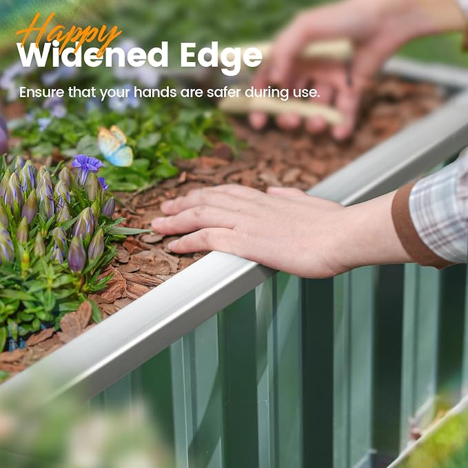 KING BIRD Raised Garden Bed 68"x 36"x 12" Galvanized Steel Metal Outdoor Garden - Image 4