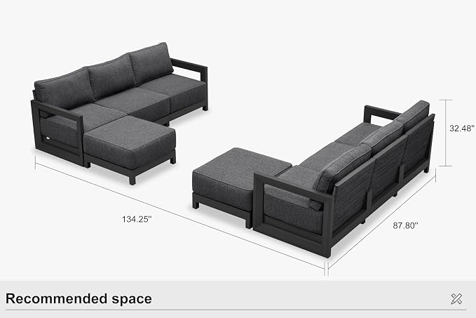 PURPLE LEAF Patio Furniture Set L-Shaped Outdoor Couch - Image 8