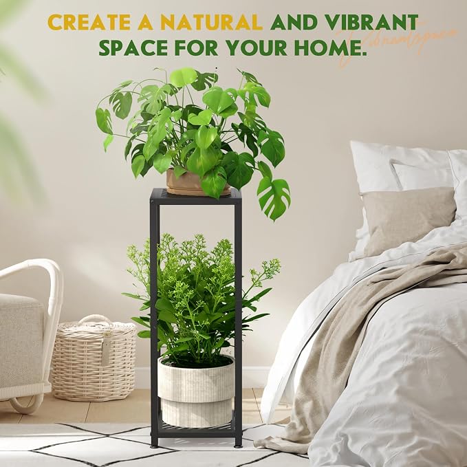 TOSKING Tall Plant Stand Indoor – 2-Tier Modern Metal Shelf, Heavy Duty - Image 7