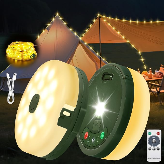 HELESIN Camping Light USB Rechargeable Waterproof Portable Stowable String Light by HELESIN