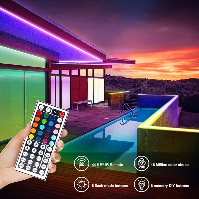 DAYBETTER Waterproof LED Light Strips 66ft, Outdoor LED Strip Lights Color - Image 9