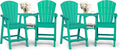 Ciokea Tall Adirondack Chairs Set of 4, HDPE Outdoor Adirondack Bar Stools by CIOKEA