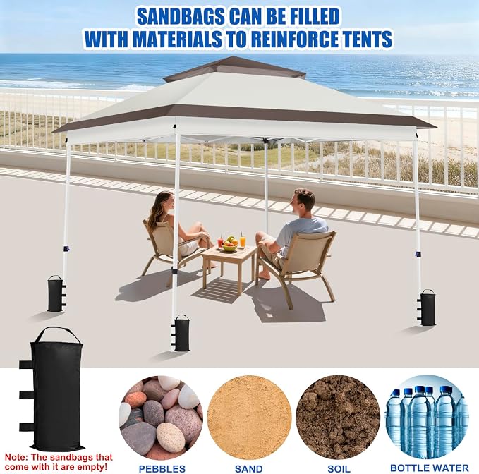 Yesker 10x10 Pop Up Canopy Tent w Mesh Netting Sidewall Vented Top - Image 6