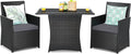 Tangkula 3 Pieces Patio Dining Set, Space-Saving PE Rattan Bistro Set by TANGKULA
