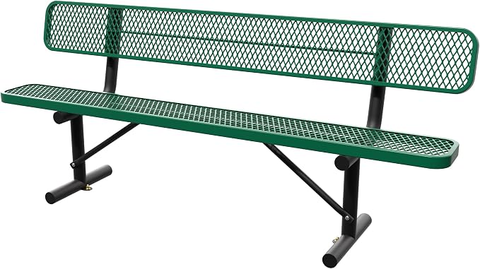 8 Feet Steel Park Bench for Outside, Outdoor Bench by Sunnibety