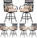 PHI VILLA Outdoor Swivel Bar Stools Set of 6，Patio Counter Height Bar Chairs by PHIVILLAThepioneerofcomfortablehouseholdsupplies