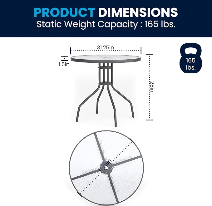 Flash Furniture Nantucket 6-Piece Patio Dining Set - Image 9