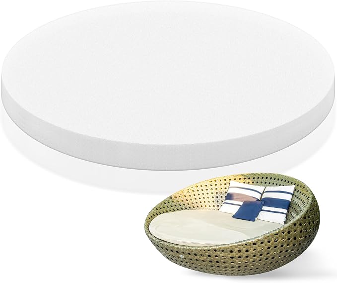 Frienda 3" Height 66" Diameter High Density Foam Round Cushion Insert 35 D by Frienda