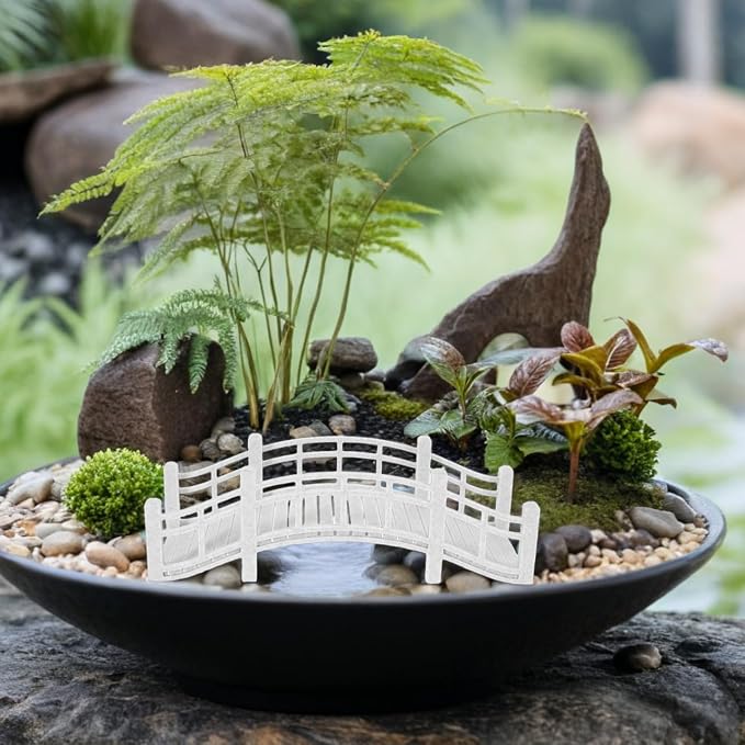 Garneck Miniature Arch Bridge for Fairy Garden Accessories: 5.9" Vintage Tiny - Image 7