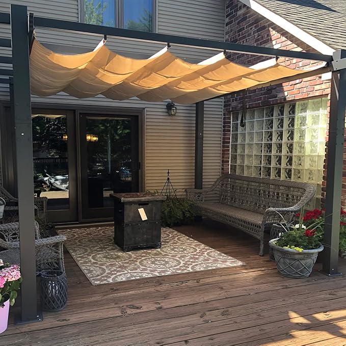 PURPLE LEAF 10' X 12' Outdoor Retractable Pergola by PURPLELEAF