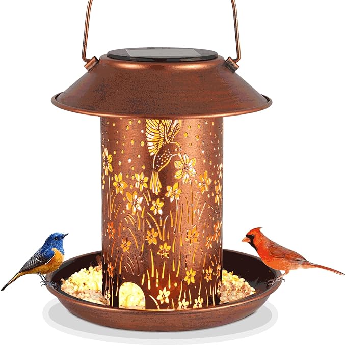 Bird Feeders for Outdoors Hummingbird Solar Lanterns Outdoor Waterproof Hanging by Tepaken