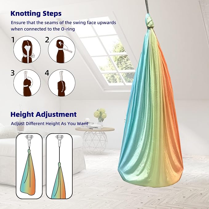 Sensory Swing Chairs for Kids, Indoor & Outdoor Hanging Therapy Cuddle Hammock - Image 6