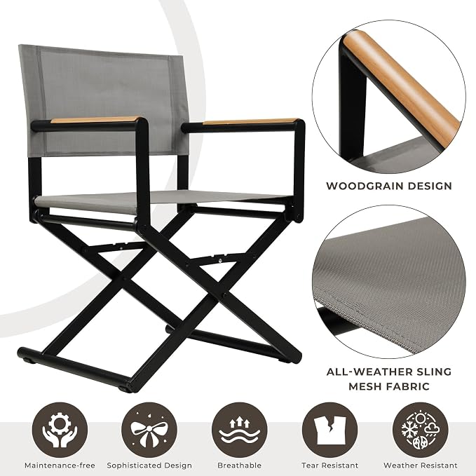 Grand patio 16-Piece Outdoor Dining Set, 14 Extra-Wide Folding Chairs & 2 - Image 4