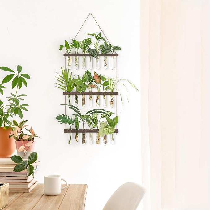 Mkono Plant Propagation Tubes, 3 Tiered Wall Hanging Terrarium - Image 2