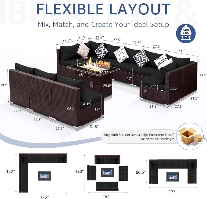 NICESOUL 11 Piece Outdoor Furniture Set - Image 6