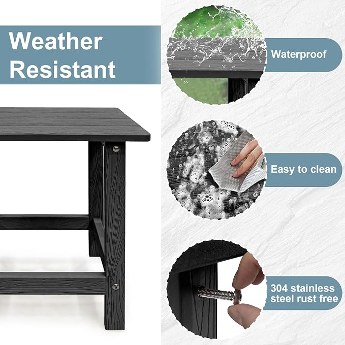Outdoor Side Table, HDPS Single Adirondack Side Table Weather Resistant - Image 4