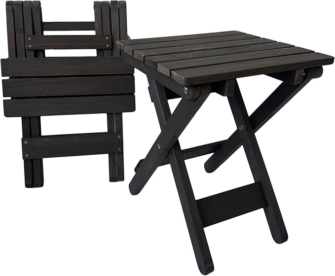 Outdoor Side Table, No Assembly Folding Wooden End Table - Image 8