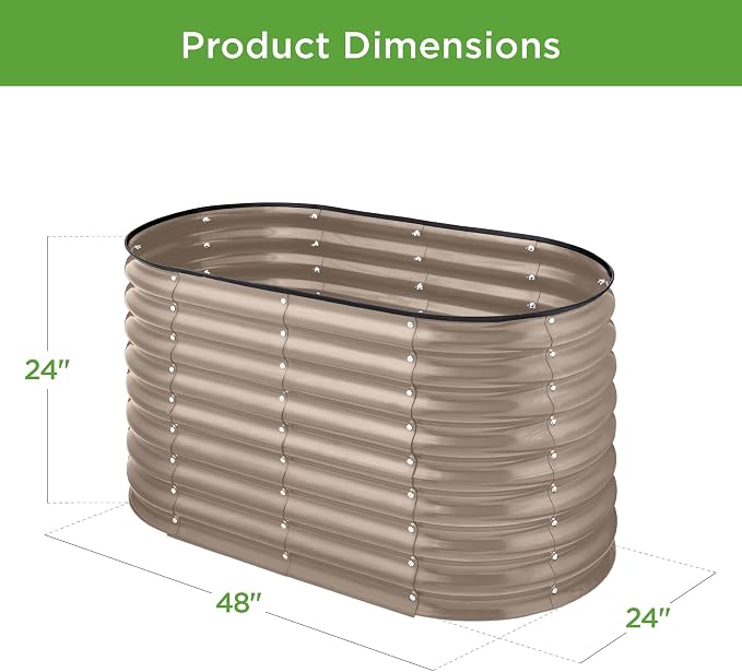 Best Choice Products 4x2x2ft Outdoor Metal Raised Garden Bed, Oval Deep Root - Image 7
