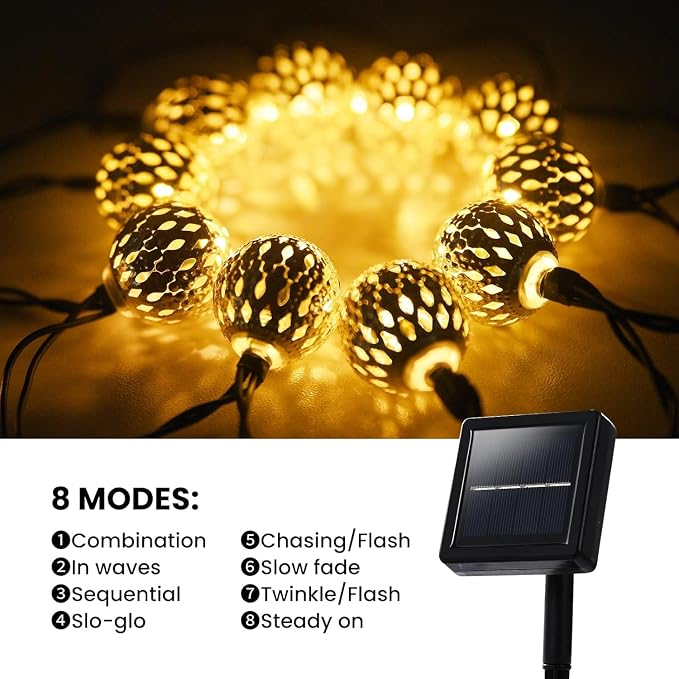 Solar String Lights Outdoor 11.6FT 30LED Globe String Lights - Image 6