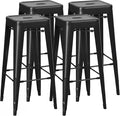 Shahoo 30 Inches Metal Bar Stools Counter Height Stackable Backless Stools by BuynowfromShahoo