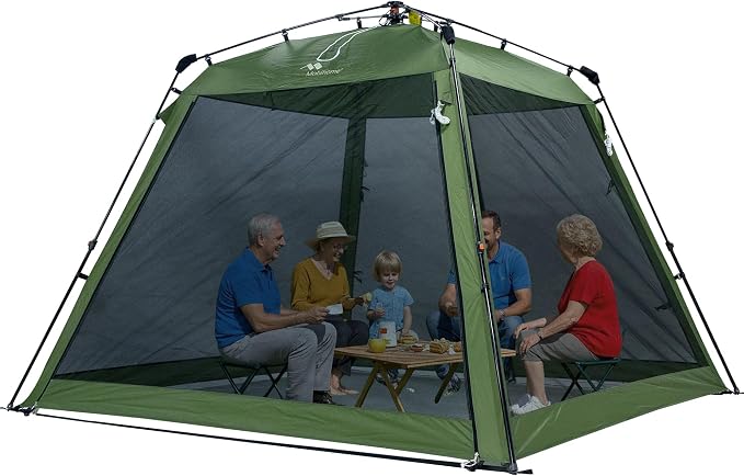 Pop Up Screen House Gazebo 8.2'x8.2'x75'', 4-6 Person Portable Screen Room by MobihomeOutdoor
