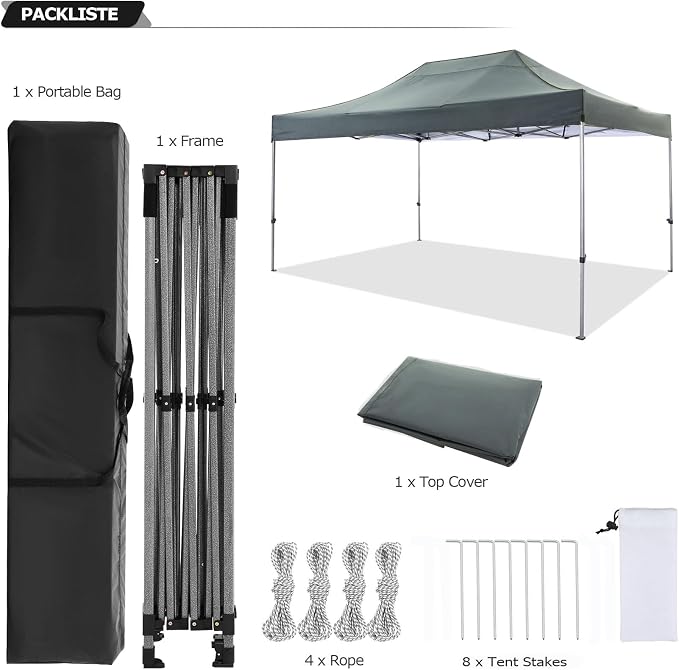 COBIZI 10x15 Pop Up Canopy Without Sidewall, Heavy Duty Canopy UPF 50+ All - Image 5