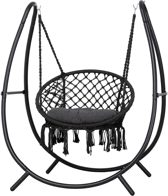 ANOW Hammock Swing with Stand Included, Outdoor Hanging Swing Chair with Stand by ANOW