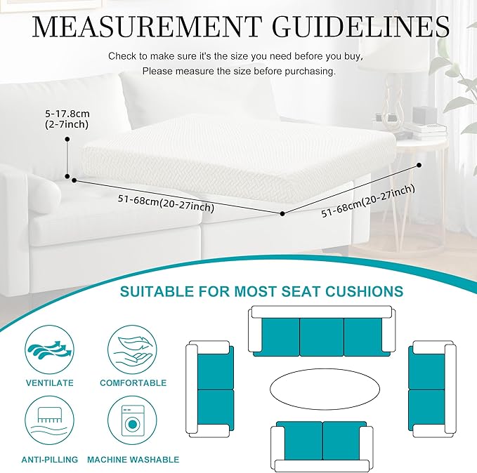 12Pcs Stretch Patio Cushion Covers, Outdoor Couch Covers Replacement, Outdoor - Image 2