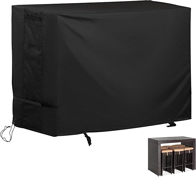 Patio High Top Dining Set Cover, Outdoor Bar Height Table and Chairs Cover by Unknown