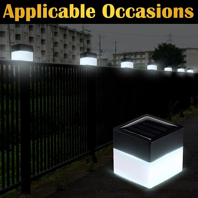 Hicarer 12 Pack Solar Fence Post Cap Lights 2in x 2in Solar Post Cap Fence - Image 6