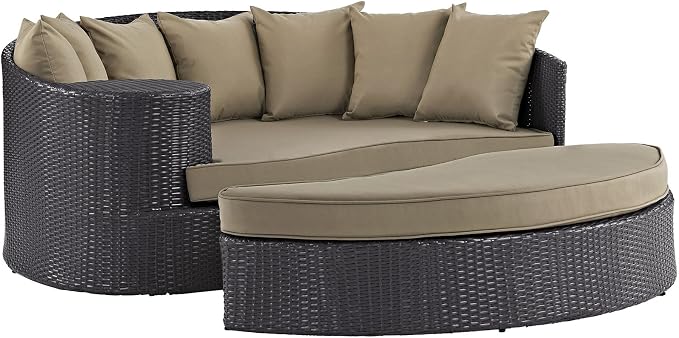 Modway Convene Wicker Rattan Outdoor Patio Poolside Sectional Sofa Daybed by Modway