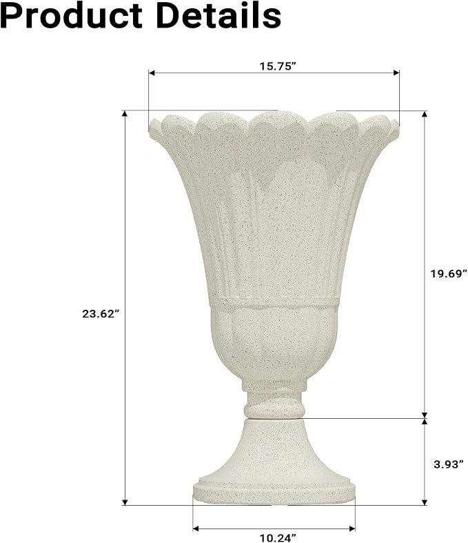 23" Tall Planters for Outdoor Plants Set of 2, Planter - Image 2