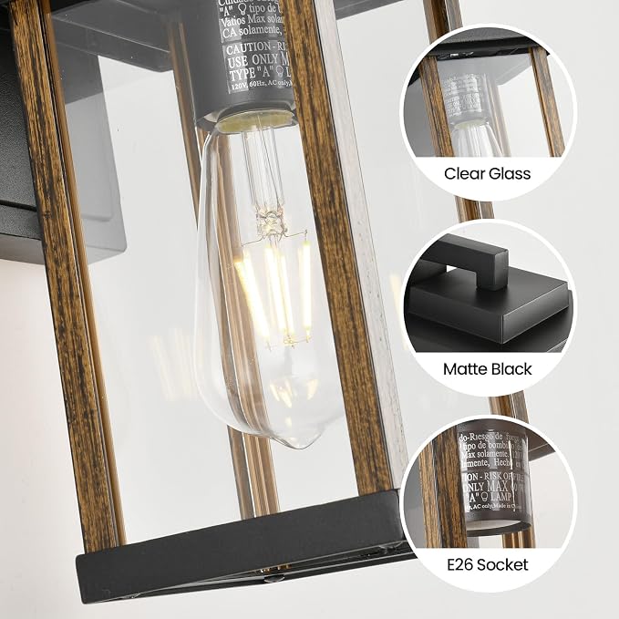 Outdoor Wall Sconce, Outside Porch Light Fixtures, Anti-Rust Exterior Wall - Image 3