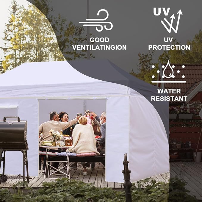 Eurmax USA Full Zippered Walls for 10 x 20 Easy Pop Up Canopy Tent, Enclosure - Image 6
