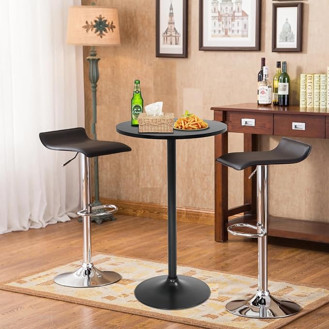 FDW Bistro Pub Table 2 Pack 40 Inch Height Cocktail Table Round Bistro Bar Table - Image 2