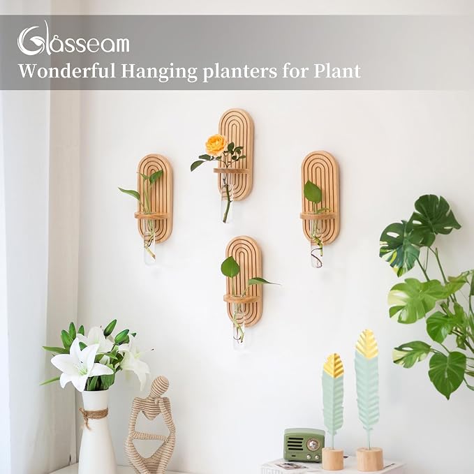Glasseam Hanging Plant Propagation Stations: Boho Glass Wall Propagation vases - Image 4