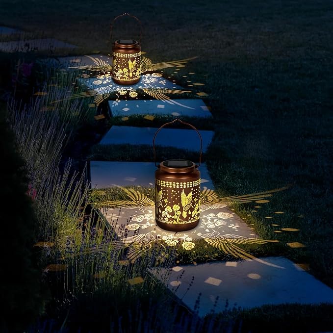 Hummingbird Solar Lantern Outdoor Hummingbird Decor Garden Decor Waterproof - Image 8
