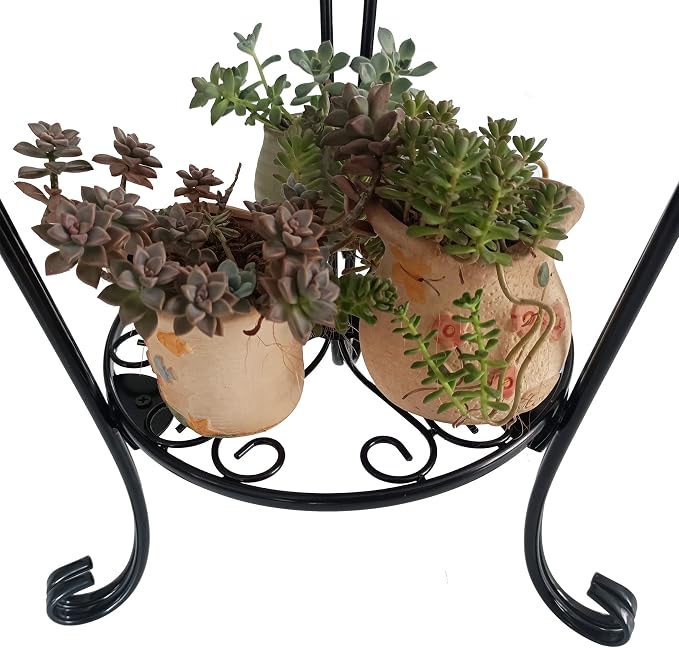CASIMR 2 Tier Plant Stand, Indoor Outdoor Multiple Flower Pot Shelf Rustproof - Image 5