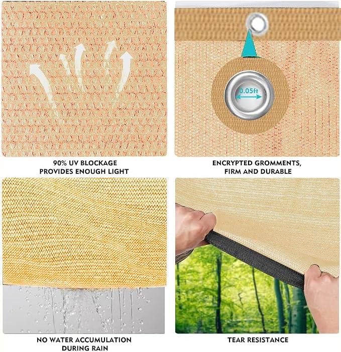 90% Shade Cloth Sun Shade Fabric Privacy Screen Shade Cover - Image 5